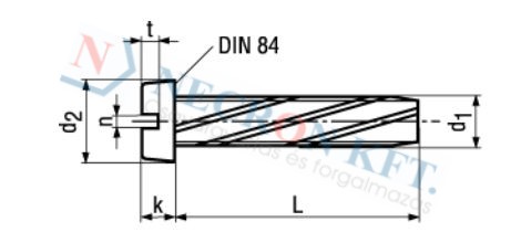 Slotted cheese head thread cutting screws type B, with metric thread 1013