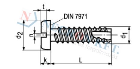 Slotted pan head thread cutting screws type 1 1014