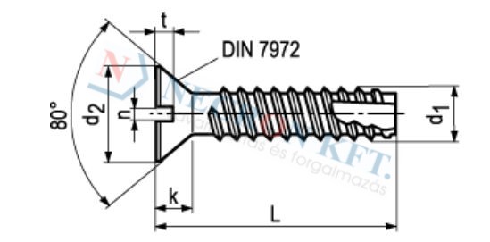 Slotted flat head thread cutting screws type 1 1015