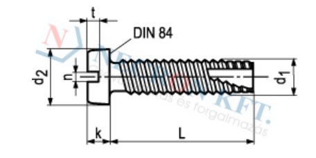 Slotted sheese head thread cutting screws type 2 1017