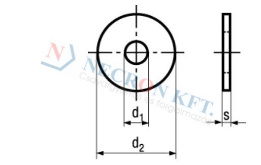 Flat washers without chamfer, large outside diameter 10342