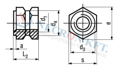 Threaded inserts type C, open, long 1035