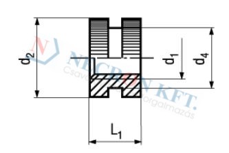 Threaded inserts type B, open, short 1036