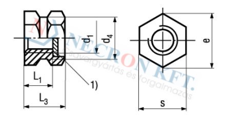 Threaded inserts type E, closed, short 1038