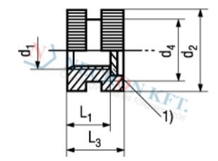 Threaded inserts type F, closed, short 1040