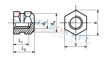 Threaded inserts type P, closed, short 1042