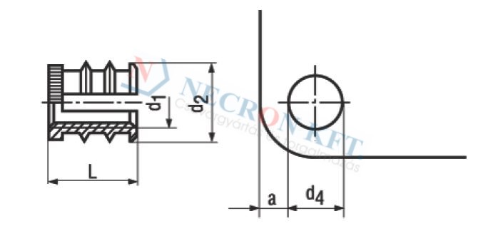 Press-in threaded insert BancLok MV 1046