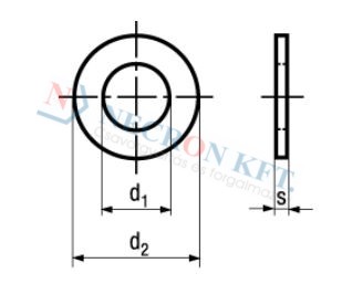 Flat washers without chamfer, regular type 1074