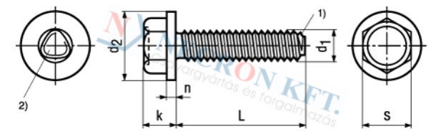 Hex head thread forming screws ~type D, metric thread, with flange 10812