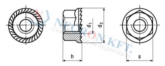 Hex nuts with flange and serrations 11207