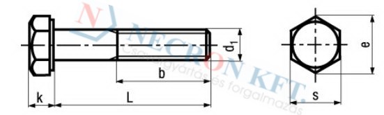 Hexagon head screws with fine thread partially threaded 1166