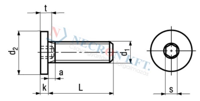 Socket head cap screws with special low head 1206