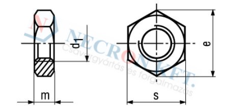 Hex jam nuts ~0,5d 1207