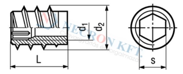 Screwed inserts for wood applications, with socket head 1210