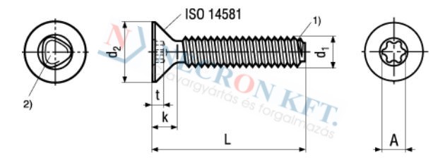 Hexalobular (6 Lobe) socket flat countersunk head ~type M, thread forming screws 13278