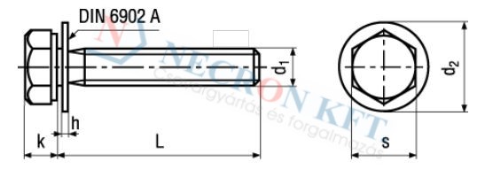 Hex head assembled screws with captive flat washer DIN 6902 A 13281