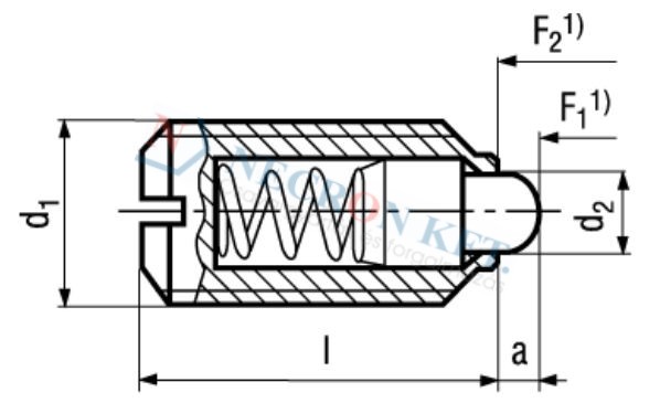 Spring plungers, with ball and slot,increased spring pressure 13366