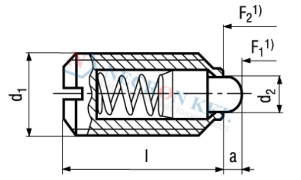 Spring plungers, with ball and slot,increased spring pressure 13373