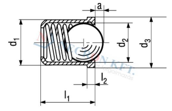 Spring plungers, smooth surface, with collar, DELRIN (POM) ball 13380