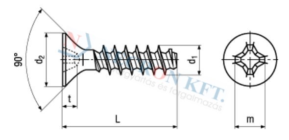 PT®-flat head screws with Phillips drive, type H 13576