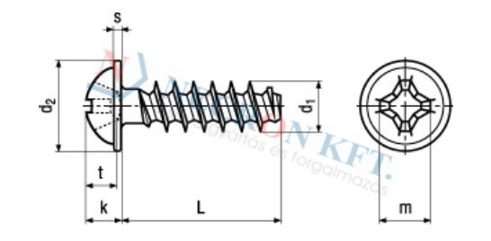 PT®-oval head screws with pressed-on disc, Phillips drive type H 13578