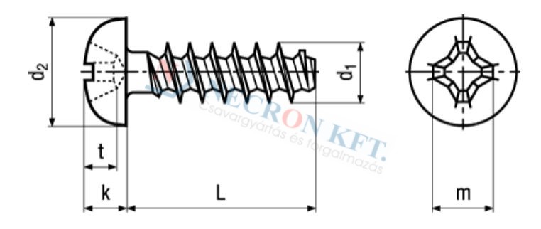 Phillips pan head PT® screws form H 13579