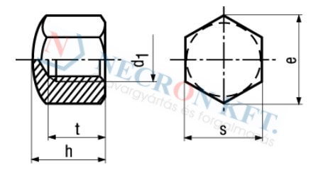 Hexagon cap nuts low type 1402