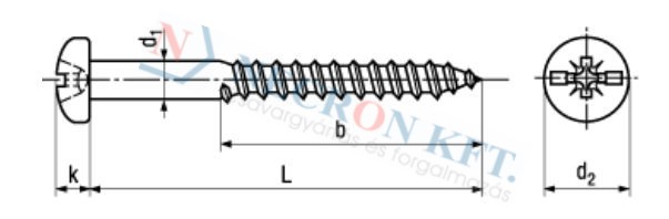 Pozi pan head wood screws form Z with slot case-hardened 14058