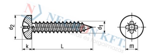 Pozi pan head tapping screws form Z, with cone end type C 14064