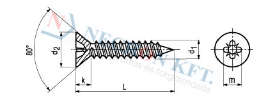 Pozi flat countersunk head tapping screws 14066