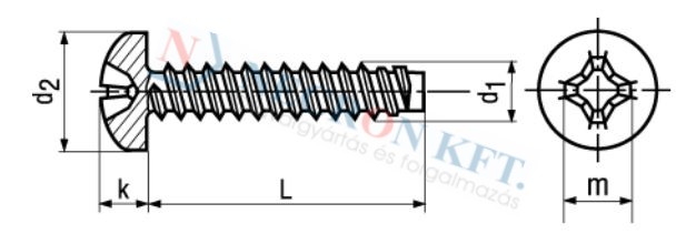 Phillips pan head tapping screws form H, with flat end type F 1432