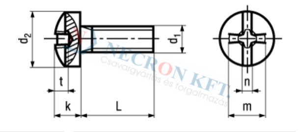 Phillips pan head screws «Freedriv» form H with slot 1435