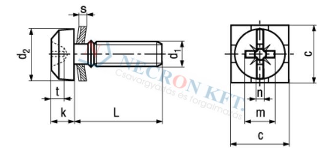 Pozi pan head screws «Freedriv» with slot and captive square flex washer 14552