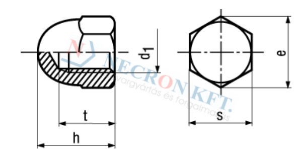 Hex domed cap nuts 150