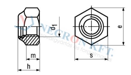 Prevailing torque type hex lock nuts thin type, with polyamide insert 163