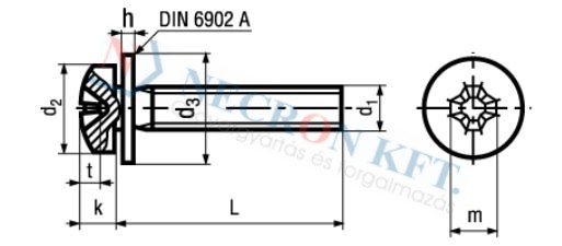 Phillips pan head assembled (SEMs) screws form H, with captive flat washer DIN 6902 A 1719