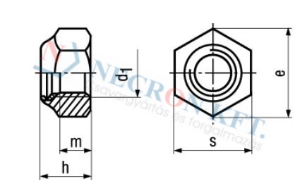 Prevailing torque type hex lock nuts thin type, with polyamide insert 1722