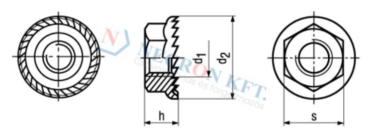 Hexagon locking nuts 190