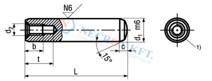 Precision dowel pin hardened, ground m6 1970