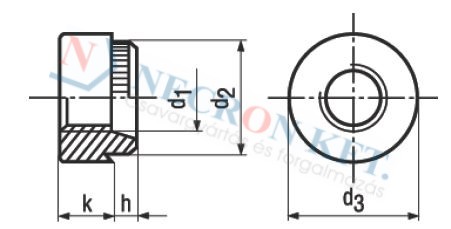 Round rivet nuts with small outside diameter Anchor Minarb 197