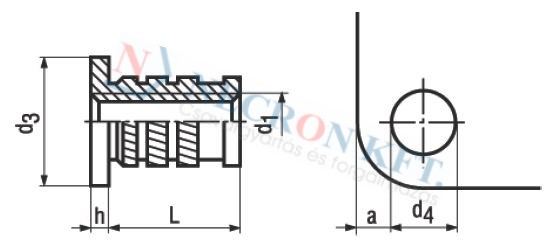 Press-in threaded inserts for thermoplastics and thermosettings 20003