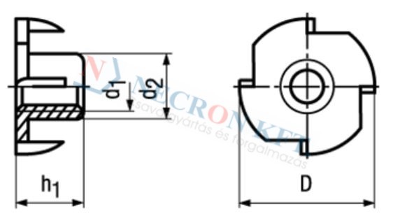 Tee nuts Steel 225