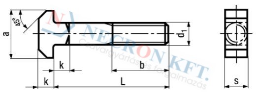 T-head bolts with square neck 256