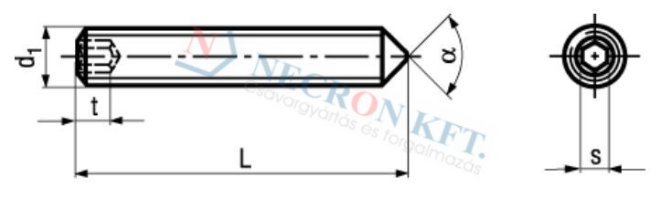 Socket set screws with cone point 25