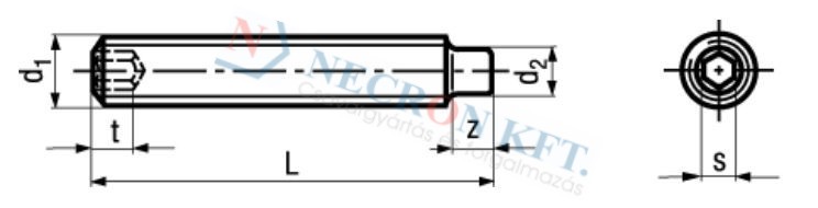 Hexagon socket set screws with full dog point 26