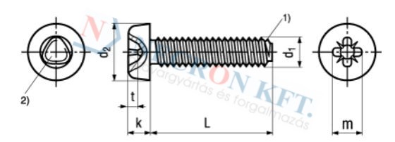 Pozi cheese head thread forming screws form Z, metric thread 2723