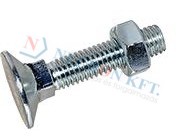 Flat head square neck bolts with hex nut 280