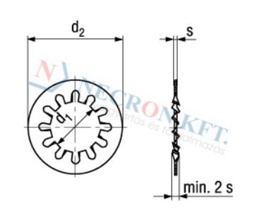 Internal tooth lock washers type J 2843