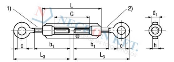 Turnbuckles with two eye bolts 293