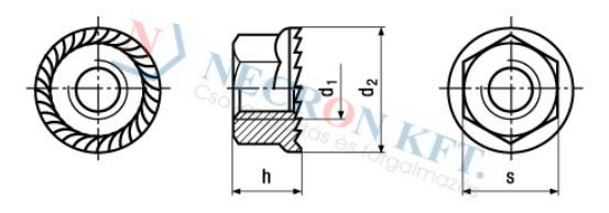 Hex nuts with flange and serrations 30312